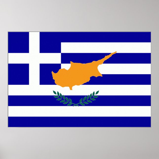 Greek Cyprus Flag Poster (Front)