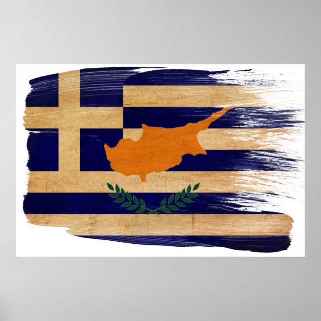 Greek Cyprus Flag Posters (Front)