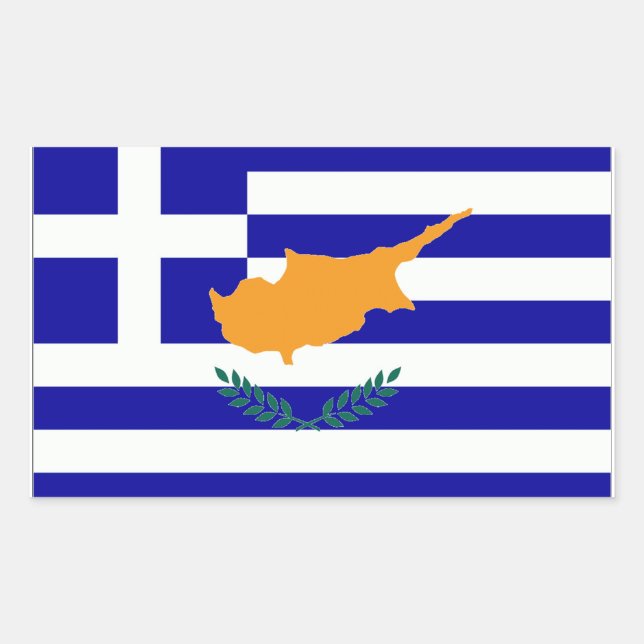 Greek Cyprus Flag Rectangular Sticker (Front)