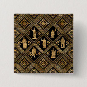 Greek Deities and Meander Key ornament 15 Cm Square Badge