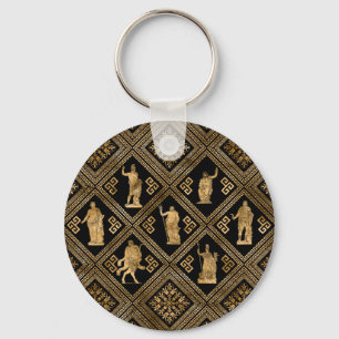 Greek Deities and Meander Key ornament Ring