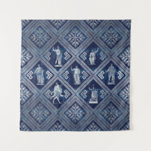 Greek Deities and Meander Key ornament Tapestry