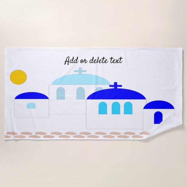 Greek Design Just Add Text Beach Towel (Front)