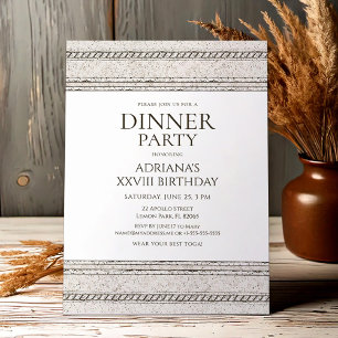 Greek dinner party Invitation with stone elements