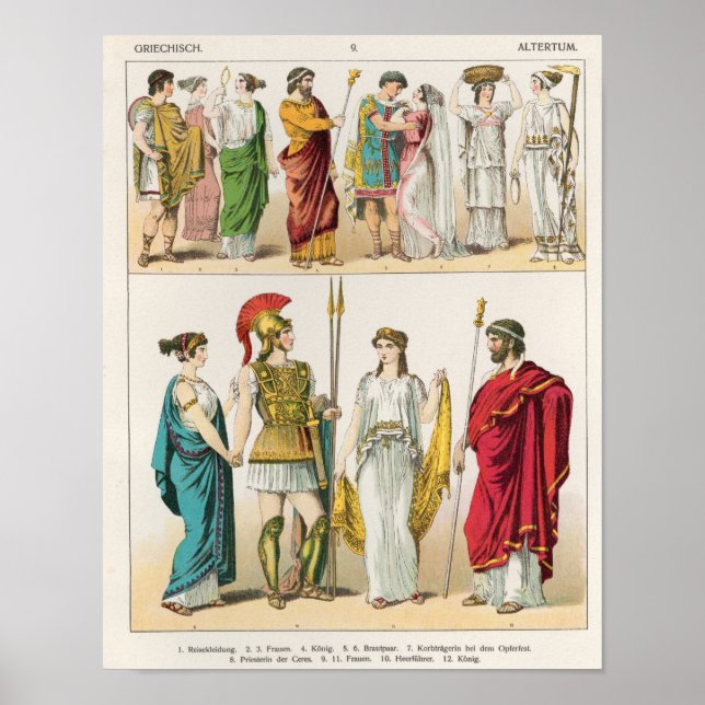 Greek Dress, from 'Trachten der Voelker, 1864 Poster (Front)
