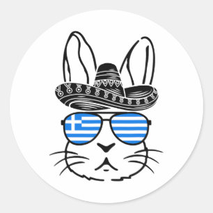 Greek Easter Bunny Cinco De Mayo 2025 Family Match Classic Round Sticker