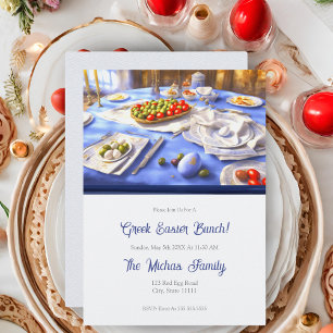 Greek Easter Table Holiday  Invitation