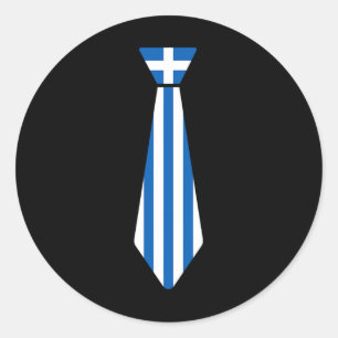 Greek Easter Tie Funny Novelty Greece Flag Boys To Classic Round Sticker