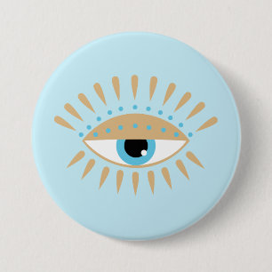 Greek Evil Eye Blue 7.5 Cm Round Badge