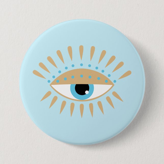 Greek Evil Eye Blue 7.5 Cm Round Badge (Front)