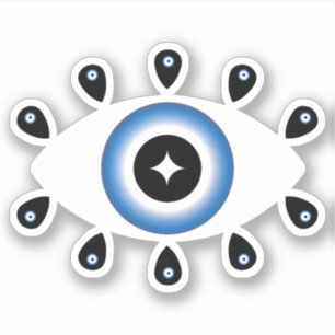 Greek Evil Eye Blue Black White