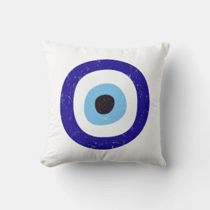 Greek Evil Eye Distressed Design Cushion