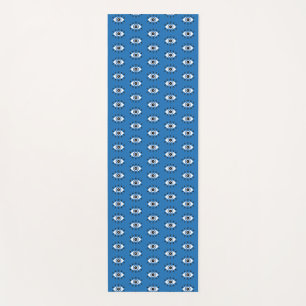 Greek Evil Eye Pattern Blue Black White Yoga Mat