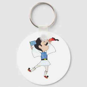 Greek Evzone dancing with Flag Key Ring
