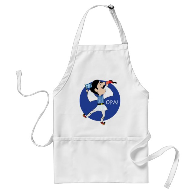 Greek Evzone dancing with Flag OPA! Standard Apron (Front)