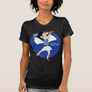 Greek Evzone dancing with Flag OPA! T-Shirt