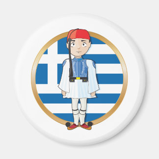 Greek Evzone with Flag Magnet