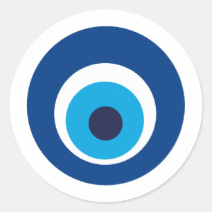 Greek eye classic round sticker