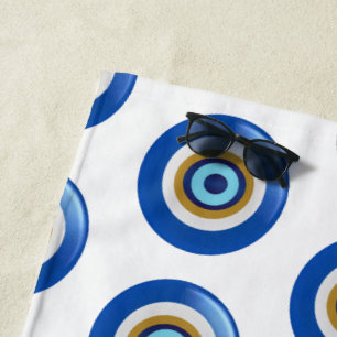 Greek Eye Design Just Add Text Beach Towel