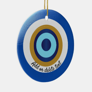 Greek Eye Design Just Add Text Ceramic Ornament