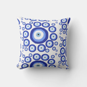 Greek Eye Good Luck Symbol Pattern Cushion