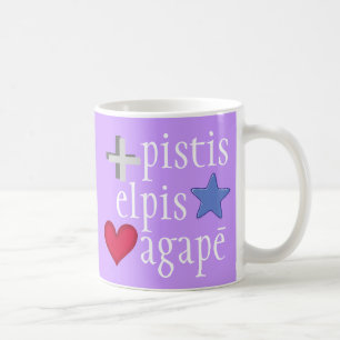 GREEK faith hope love mug