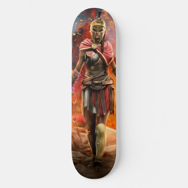 Greek Female Warrior Skateboard Deck (Front)
