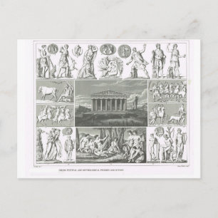 Greek festivals and mythology postcard