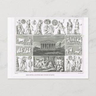 Greek festivals and mythology postcard