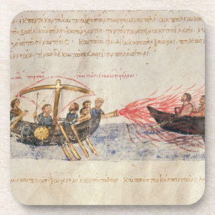 Greek fire (vellum) coaster