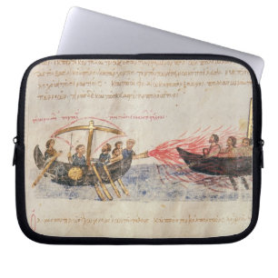 Greek fire (vellum) laptop sleeve