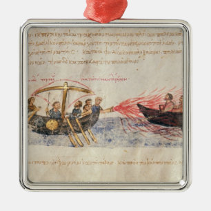 Greek fire (vellum) metal tree decoration