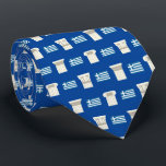 Greek Flag & Ancient Greek Column Capitals Tie<br><div class="desc">Combining the modern day Greek flag with Ancient Greek column capitals (Ionic,  Doric,  Corinthian style),  this design is for those who love Greece and everything Greek.</div>