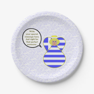 Greek Flag Angel Talking Blonde Personalised Paper Plate