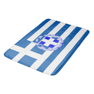 Greek flag bath mat
