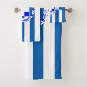Greek flag bath towel set