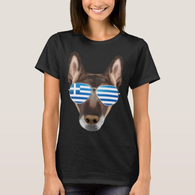 Greek Flag Belgian Malinoi Dog Greece Pocket T-Shirt (Front)