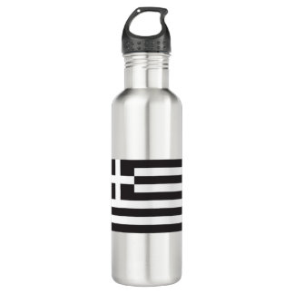 Greek Flag Black 710 Ml Water Bottle