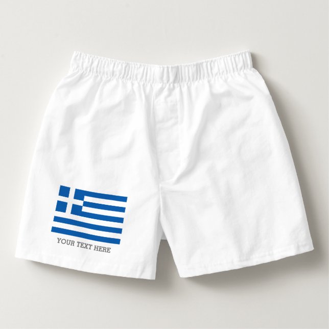 Greek flag boxer shorts underwear for men boxers (Front)