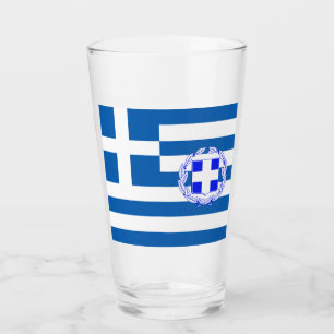 Greek flag-coat of arms   glass