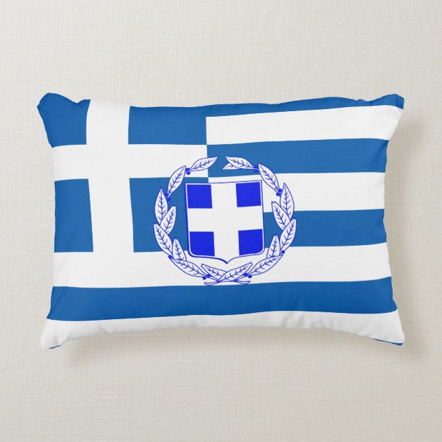 Greek flag decorative cushion (Front)
