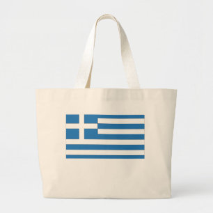 Greek Flag, Flag of Greece Large Tote Bag