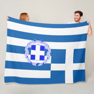 Greek flag fleece blanket