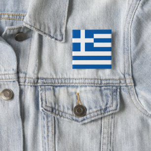 Greek Flag (Greece) 15 Cm Square Badge