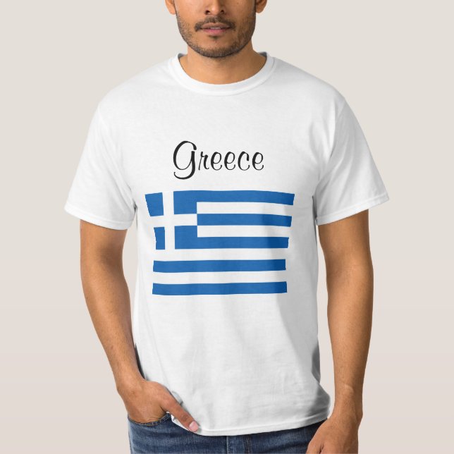Greek Flag Greece Custom Name T-Shirt (Front)