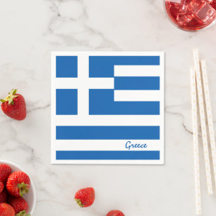 Greek flag & Greece party fashion /sports fans Napkin