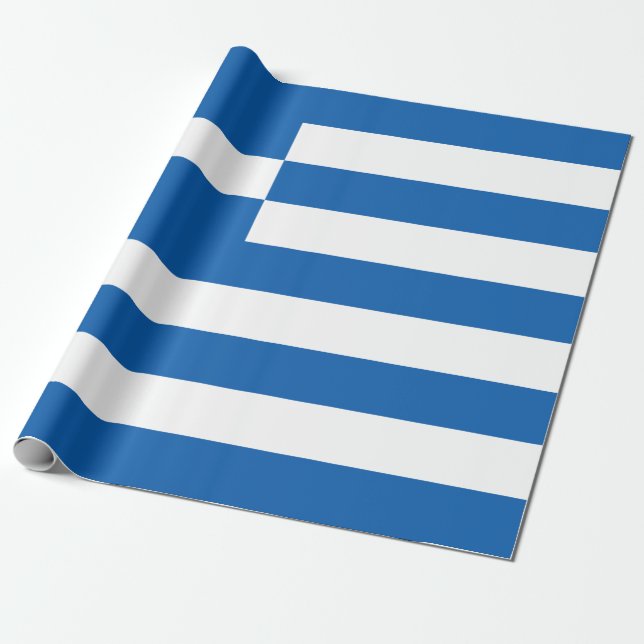 Greek Flag (Greece) Wrapping Paper (Unrolled)