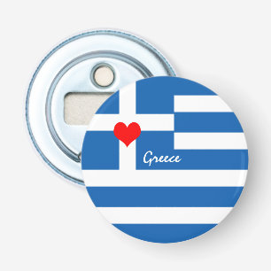 Greek flag & Heart - Greece travel/sports fans Bottle Opener