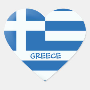 Greek Flag Heart Heart Sticker
