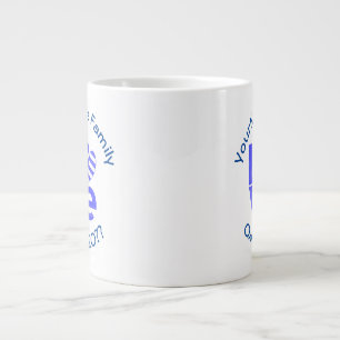 Greek Flag Heart in Blue LOVE Large Coffee Mug